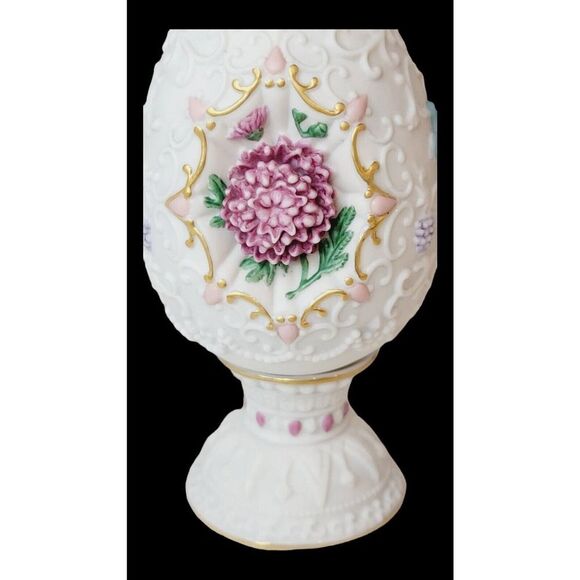 Vintage Lenox The Chrysanthemum Blossom Egg On Pedestal 1993 Original Box Easter - Picture 3 of 14